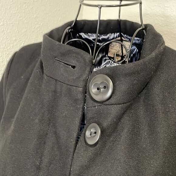 Trademark Tulle black pea coat | size Large - Picture 7 of 8